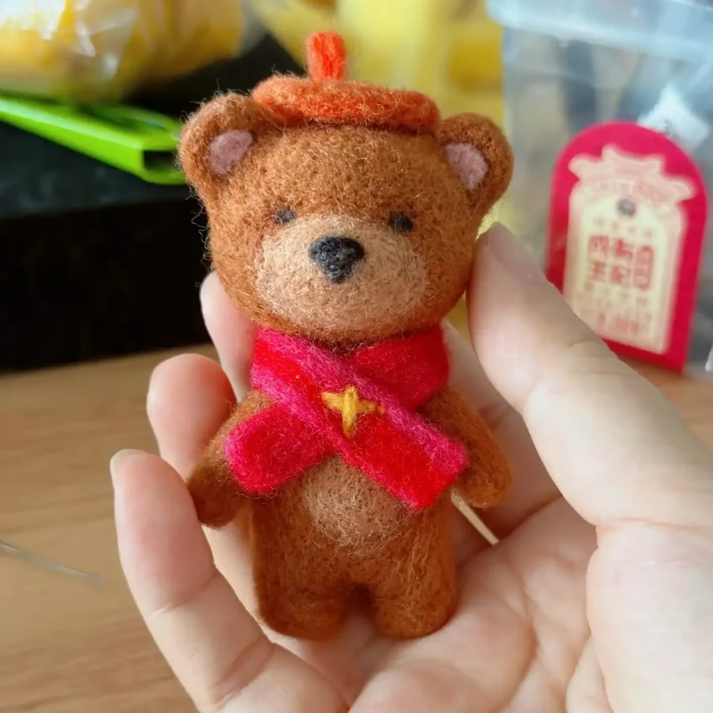 needle-felting-bear